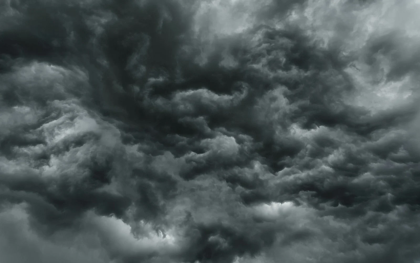 Dark grey storm clouds filling the sky